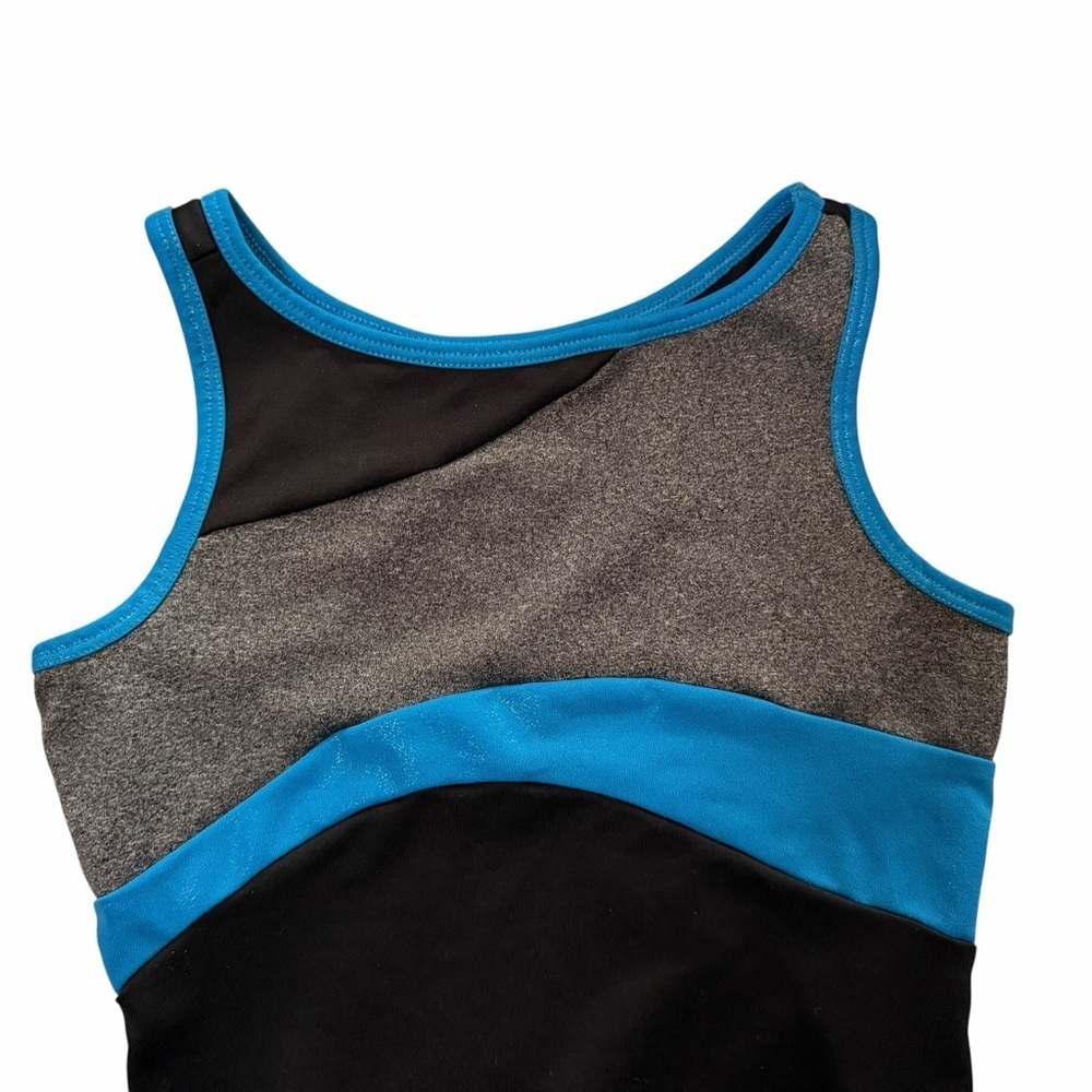 2 Justice Girls' sz. 8 Gymnastics Leotards dance play Hot pink & blue shimmer - Picture 2 of 6